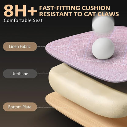 GTPLAYER Gaming Chair with Footrest, Big and Tall Game Chair High Back Computer Office Chair with Lumbar Support for Adults, Ergonomic Swivel Games Chair with Cushion Gaming, Fabric Pink