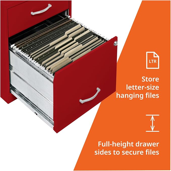 NuSparc 2 Drawer Locking Filing Cabinet | Pre-Assembled Steel Construction | Space-Saving Design is Perfect for Home and Small Office | Letter-Size | Assembled in North America