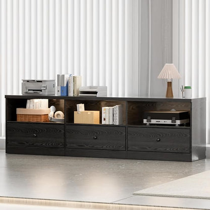 GarveeHome TV Stand for TVs Up to 80 in, Modern Entertainment Center with Large Open Shelf&Drawer&Cable Hole, Waterproof, Anti-Stain & Scratch-Resistant TV Media Console Cabinet for Living Room Office