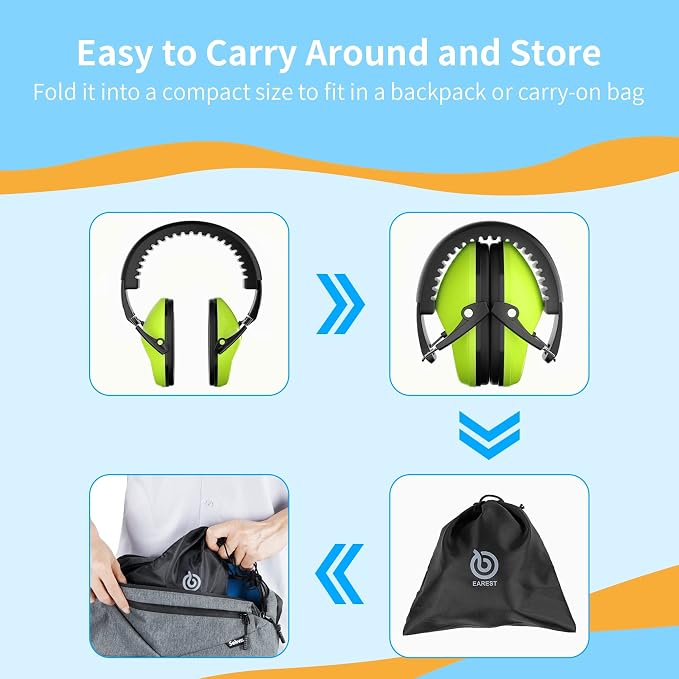 Protection Ear Muffs, Noise Reduction Safety Ear Muffs Shooting Earmuff NRR 20 dB Ear Defenders for Adults and Kids