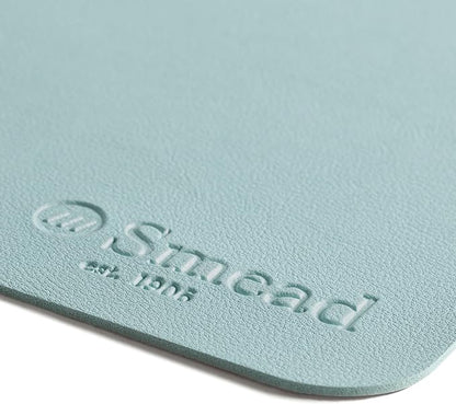 Smead Desk Pad, Vegan Leather Desk Mat with Non-Slip Faux Suede Backing, Perfect Desk Organizer for Office Decor, 36” x 17” Large, Superior Blue (64830)