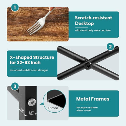 OLIXIS 40 Inch Home Office Desk, Small Computer Gaming Work Table with X-Shaped Reinforcement, Metal Frame Simple Writing Study Table for Bedroom, Rust