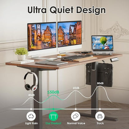 STARY Electric Standing Desk Adjustable Height Sit Stand Home Office Desk with Splice Board