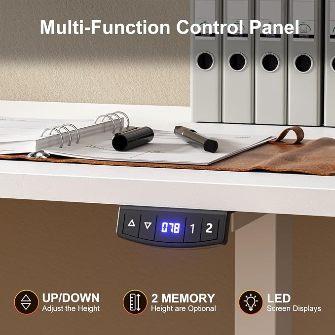 Korfile L Shaped Electric Standing Desk,63 Inch Adjustable Height Sit to Stand Corner Desk with Memory Presets, Reversible Computer Table for Home Office, Work and Study, White