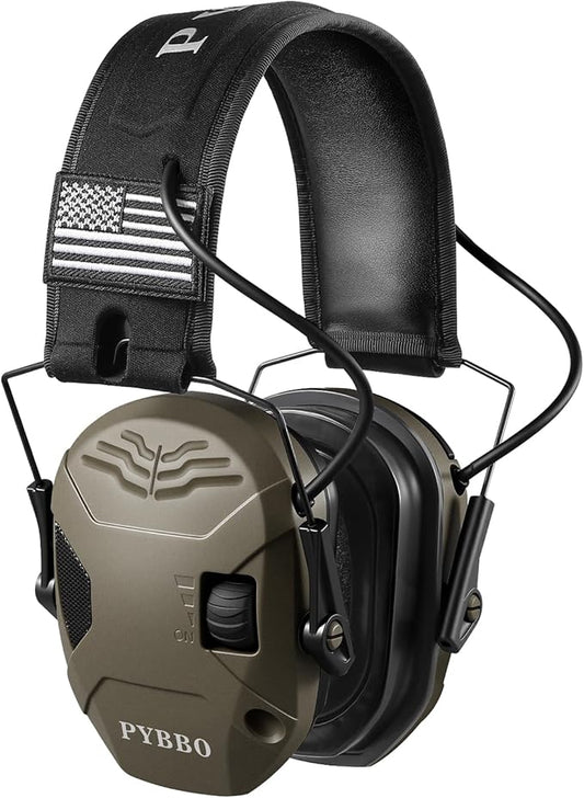 Electronic Shooting Ear Protection w/Gel Pads, 23dB NRR Active Noise Reduction & 3X Amplification Headset for Shooters