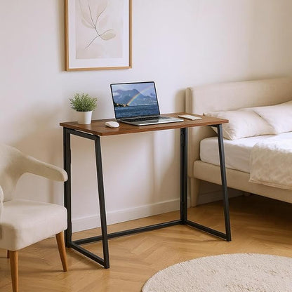 COZYCASA Folding Desk, 32 in Folding Writing Computer Desk for Teens Students, Small Desk for Home Office, Modern Simple Study PC Laptop Workstation, Easy Assembly Needed, Vintage