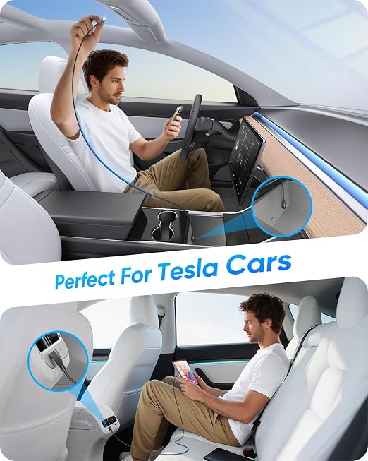 USB C Cable Right Angle, [2Pack 10FT] 60W Fast Charging USB C Cable Braided USB Type C Data Cable, 90 Degree C Port Charger Cord for iPhone 17/16/15 Pro Max, Tesla Model Y, MacBook, iPad, Samsung