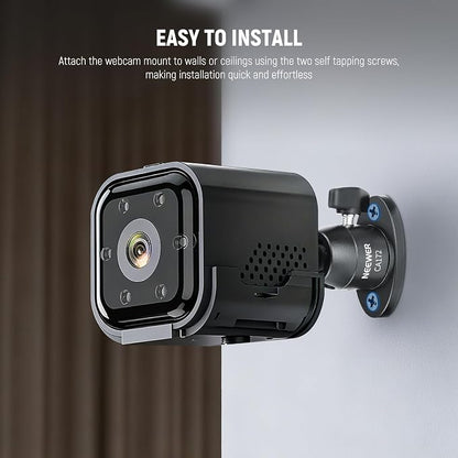 NEEWER Webcam Wall Ceiling Mount Bracket, Aluminum Alloy Mini Ball Head & 1/4" Screw for Photo Studio Photography Video Recording Action Camera Accessories, 360° Rotation & 90° Tilt, CA172