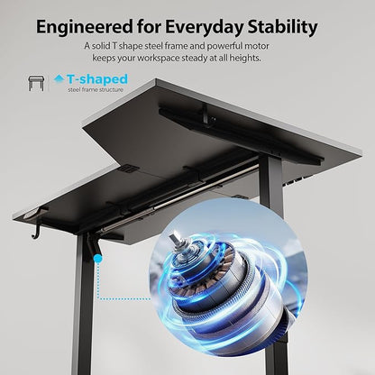 Agilestic Electric Standing Desk, Height Adjustable Desk, 63 x 35 Inch Sit Stand up for Work Office Home, L Shaped Ergonomic Rising Computer Table with Memory Preset, Black