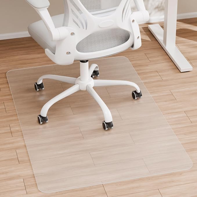 Office Chair Mat, 30" x 48" Clear Computer/Desk Chair Mat for Hardwood Floor, Thicker, Easy Glide, Non-Slip, Protects Hard Surfaces from Scratches, Ideal for Home or Office