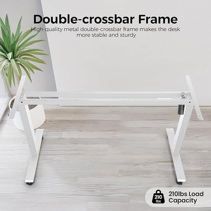 Adjustable Standing Desk, 63'' x 24'' Electric Height Adjustable Desk, Ergonomic Home Office Stand up Desk with Wheels, Outlets and Splice Board,2 USB Ports,3 Power Outlets,4 Caster(Oak)