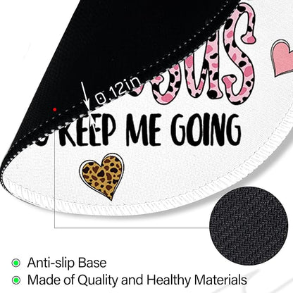 Positive Round Mouse Pad, Funny Small Mouse Pad with Non-Slip Rubber Base, Stitched Edge Mousepad for Desk Wireless Mouse, Gaming Mouse Mat for Computer Laptop Home Office Women Men, 8.6 x 8.6 Inch