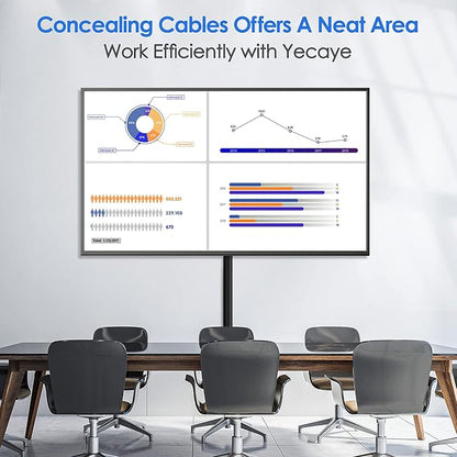 Yecaye 125in Cord Hider, Large Cord Covers for Wires on Wall, Cable Management Kit for Mount TVs, Wire Hider Cable Concealer for Home Office, W1.18in H0.6in, Black