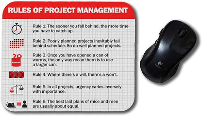 Project Management Rules Funny Computer Mouse Pad Neurons Not Included