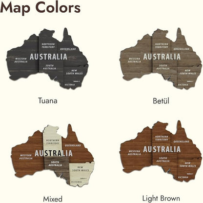 Colorfull Worlds, Multilayer 3D Wooden World Map, Travel Map States and Capitals, Wall Decor For New House, Gift For Travelers, Office Decor, Educational Activity for Children (M, Tuana)
