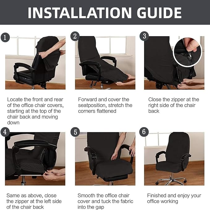 Velvet Plush Office Desk Computer Chair Cover for Executive, Beige, XL | Stretchable, Cat Proof with Wheels, Armrest Protector for Pets & Kids, Removable, For Ergonomic Mesh Computer Rolling Chair