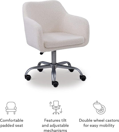Linon Home Decor Products Linon Brooklyn Sherpa Office Chair, Ivory