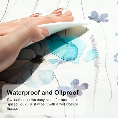 QiyI Large Mouse Pad for Desk, Floral Desk Mat for Desktop, Women Girls Office Décor Desk Accessories, PU Leather Waterproof Gaming Mousepad, Watercolor Flowers Desk Pad Computer Mat, 31.5" x 15.7"