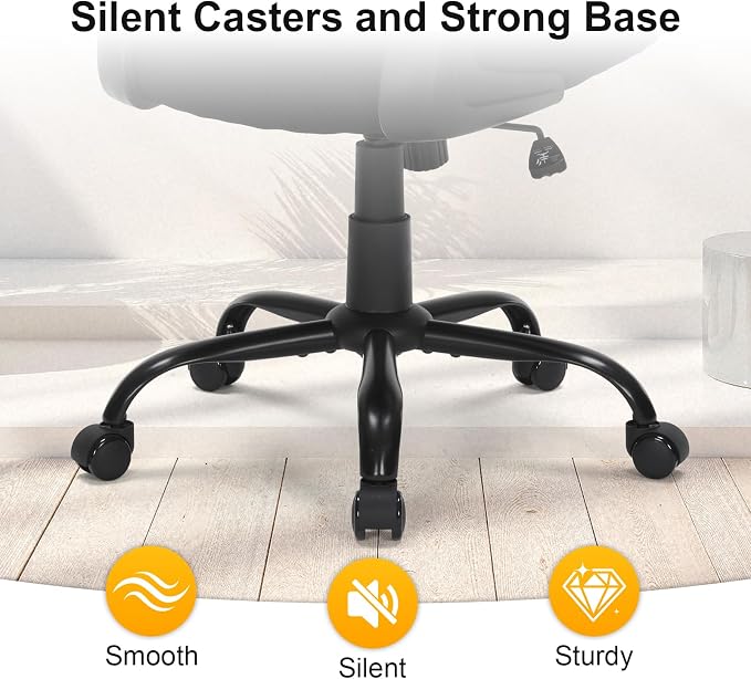 Ergonomic Mesh Office Chair with Adjustable Lumbar Support, Flip-Up Arms & Rolling Swivel Base, Breathable Computer Desk Chair for Home Office, Study & Remote Work, Black