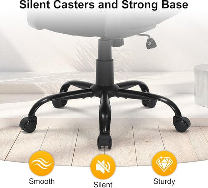 Ergonomic Mesh Office Chair with Adjustable Lumbar Support, Flip-Up Arms & Rolling Swivel Base, Breathable Computer Desk Chair for Home Office, Study & Remote Work, Black