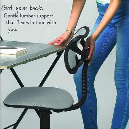 Urban Lifestyle Swivel Mesh Desk Chair, Silver 21D x 21W x 33H in