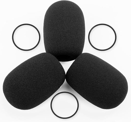 LEFXMOPHY Pop Filter for Rugged Radio Headset Mic Foam 3-Pack Microphone Windscreen