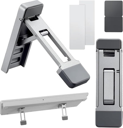 2PCS Keyboard Riser Portable Stand for Desk, Mini Foldable Laptop Feet Laptop Stand with Anti-Slip Pads Three Tilt Keyboard Angle Riser for Most Keyboards Office Accessories (Silver)