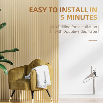 Delamu Cord Hider, 142in Cord Covers for Wires on Wall, One-Cord Cable Hider, Self-Adhesive Wire Hiders Wire Covers for TV Cords on Wall, Paintable Baby Monitor Proof Cord Hider, W0.59 H0.4in, White