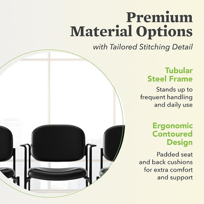 HON Scatter Fabric Guest Office Chair with Arms, Stackable Seating for Waiting Rooms, Lobbies, Conference Areas, and Offices, Side Chair for Reception and Training Spaces, Black