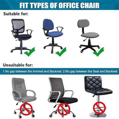 Smiry Printed Office Computer Chair Seat Covers, Stretch Fit Universal Desk Rotating Chair Cover Washable Removable Seat Cushion Protectors - Navy Blue