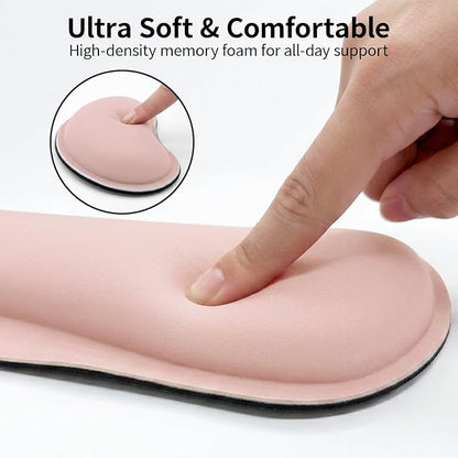 Bloss 2 Pink Wrist Rest for Mouse & Keyboard, Ergonomic Wrist Support | Soft Memory Foam, Rubber Non-Slip, Wrist Rest for Mouse, Breathable, 1.2" Thick
