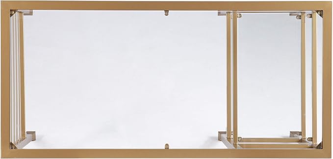 SEI Furniture Jaymes Gold Metal/Glass Writing Desk, Soft Gold