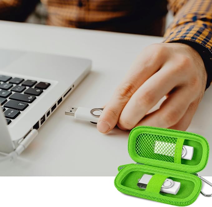 USB Flash Drive Case, SD Card Holder Compatible with Thumb Drive, Memory Cards, SDXC SDHC Storage Bag, Electronic Accessories Organizer for SanDisk for Samsung for Inland (Grass Green)