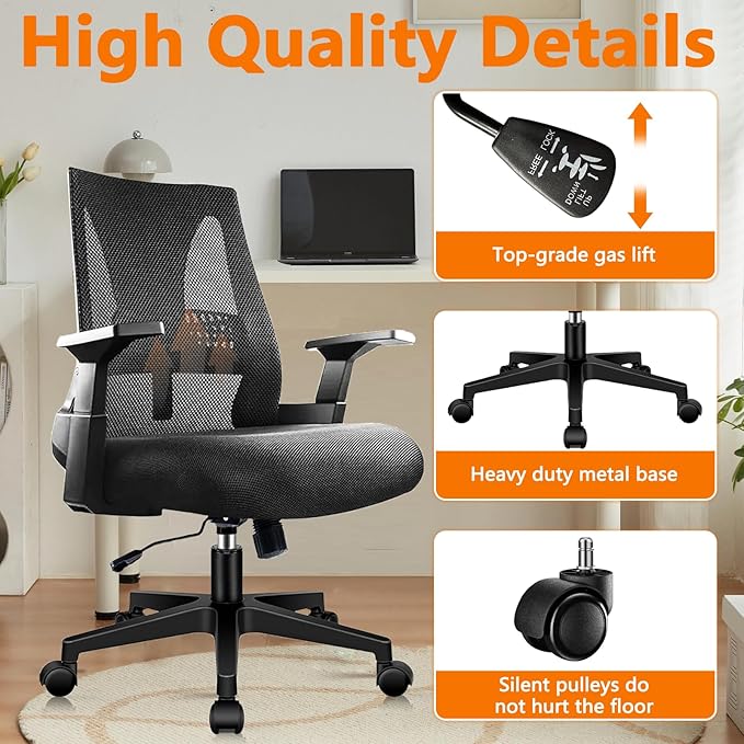 CLATINA 500lbs Big and Tall Office Chair Heavy Duty Mesh Ergonomic Computer Chairs with Adjustable Lumbar Support and Wide Comfy Seat for Home Office Conference Heavy People, Black, 8 Pack