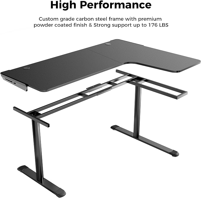 EUREKA ERGONOMIC L Shaped Gaming Desk, 60 Inch L60 Home Office Corner PC Computer Gamer Table Large Writing Workstation Gifts w Mouse Pad Cable Management, Space Saving, Easy to Assemble, Right Black