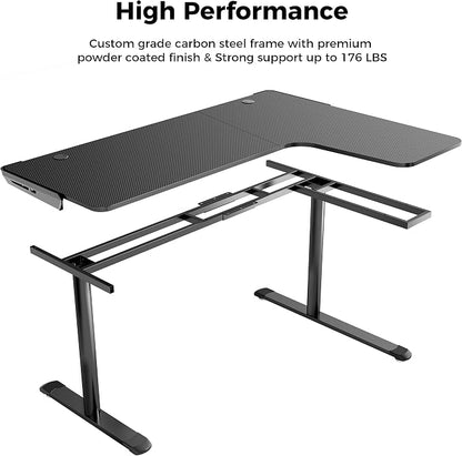 EUREKA ERGONOMIC L Shaped Gaming Desk, 60 Inch L60 Home Office Corner PC Computer Gamer Table Large Writing Workstation Gifts w Mouse Pad Cable Management, Space Saving, Easy to Assemble, Right Black