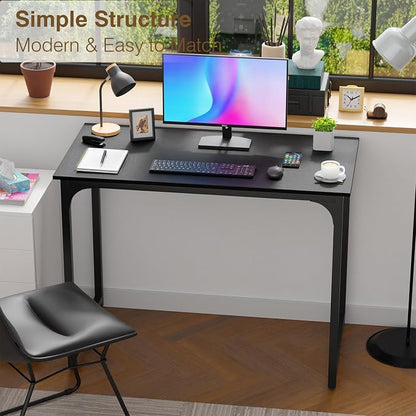 FDW 39 inches Computer Desk, Modern Simple Style Desk for Home Office, Study Student Writing Desk,Black