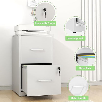 Metal File Cabinet with Drawer Heavy Duty Home Office Steel Vertical Filing Lockable Cabinets for Legal/Letter Size,Assembly Required