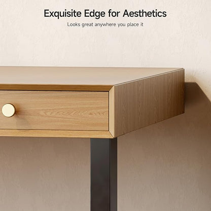 Electric Standing Desk with 3 Drawers, 55 x 24 Inch Height Adjustable Stand up Desk with Storage and Widened Legs, Retro Home Office Desks with Memory Controller for Computer Workstation, Oak Brown