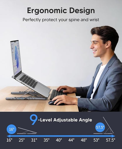 USB C Laptop Docking Station Stand 3 Monitors 4K@60Hz, 10 in 1 USB C Hub with Dual HDMI+DP, 2*USB 3.0, PD 100W, USB C 3.0, SD/TF, Dock Station for MacBook Pro/Air/Dell/HP/Surface/Lenovo