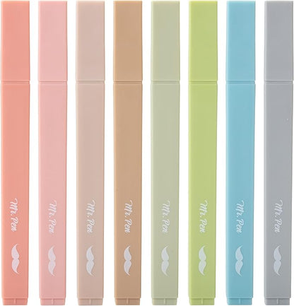Mr. Pen- Aesthetic Highlighters No Bleed, 8 Pack, Vintage Colors | Chisel Tip, Cute Highlighters Assorted Colors for Journaling, Highlighting, Underlining, Fast Dry, Back to School Supplies