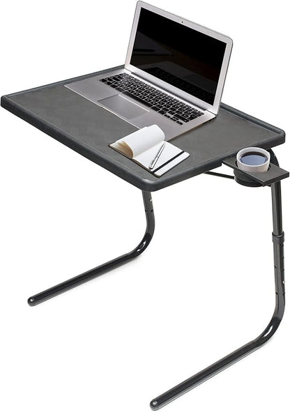 Table-Mate TV Tray Table | Portable Desk Folding Dinner Tray, Couch Table Trays for Eating Snack Food, Portable Laptop Desk, Bed Trays for Eating | Adjustable TV Trays with 3 Angles and Cup Holder