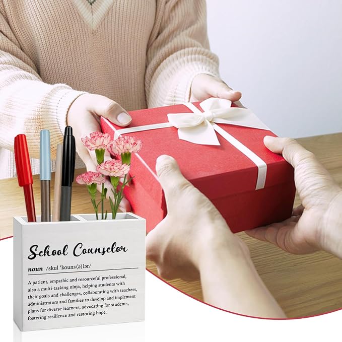 School Counselor Office Decor Counselor Office Decoration School Counsellor Gifts for Women Wooden Pencil Holder, Guidance Counsellor Gifts Desk Decor