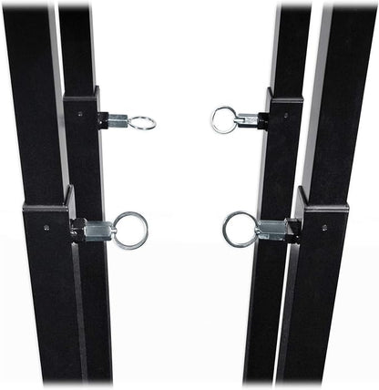 Rockville RTP32B Totem Moving Head Light Stand, Black and White Scrims | 2 Carry Bags, Adjustable Height 39-69 Inches, 132 lb Capacity, Steel, 35mm Pole Mount, Tool-Free Assembly