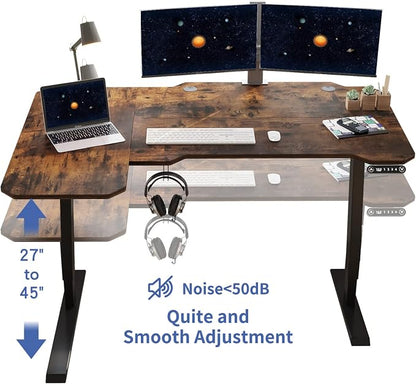 59 Inch Electric Standing Desk, Height Adjustable Sit Stand Desk with Memory Control and Spacious Desktop for Home Office