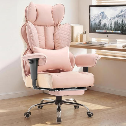 COMHOMA Big and Tall Office Chair Heavy Duty Gaming Chair with Deluxe Embossing Leather High Back Wider Ergonomic Computer Chair with Foot Rest 150°Reclining Pocket Spring Lumbar Support