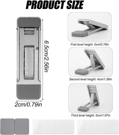 Gosknor 2pcs Foldable Keyboard Riser Stand for Desk, Adjustable Tilt & Portable Mini Laptop Feet Ergonomic Computer Keyboard Lift with Anti-Slip Pads Office Accessories (Silver)