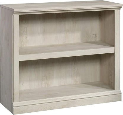 Sauder 2 Tier Book Shelf Wooden Bookcase Multipurpose Bookshelf for Home Office, Living Room, in Chalked Chestnut