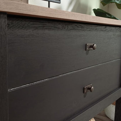 Sauder Cottage Road Lateral File Cabinet for Home Office, Open Shelf Storage, in Raven Oak