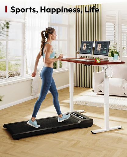 SANODESK Electric Standing Desk 60 x 24 Inches Whole-Piece Desktop Height Adjustable Stand Up Desk w/6-Button Controller Ergonomic Computer Desk for Home Office, White Frame + Mahogany Tabletop